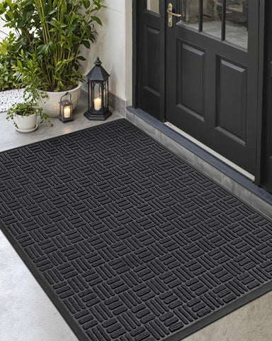 DEXI front door mat outside entrance 4x6 captures dirt to keep entryway cleaner.