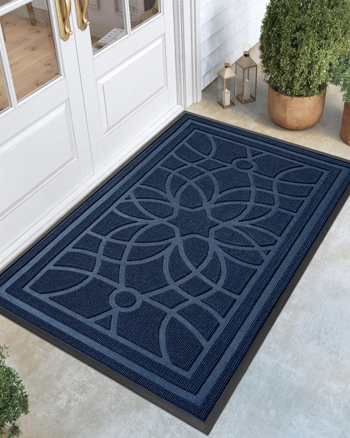 DEXI front door mat outside entrance traps dirt at the threshold for a cleaner home.