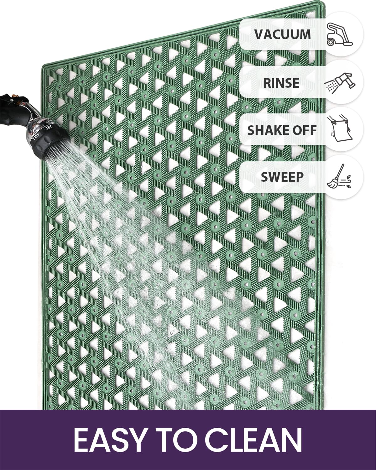 DEXI durable mat supports garden and patio entrances during wet seasons.