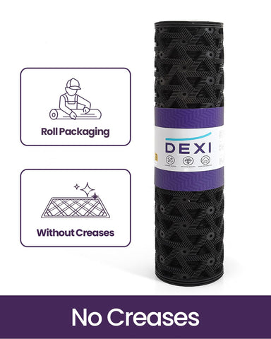 DEXI heavy-duty door mat remains flat and stable under heavy use.