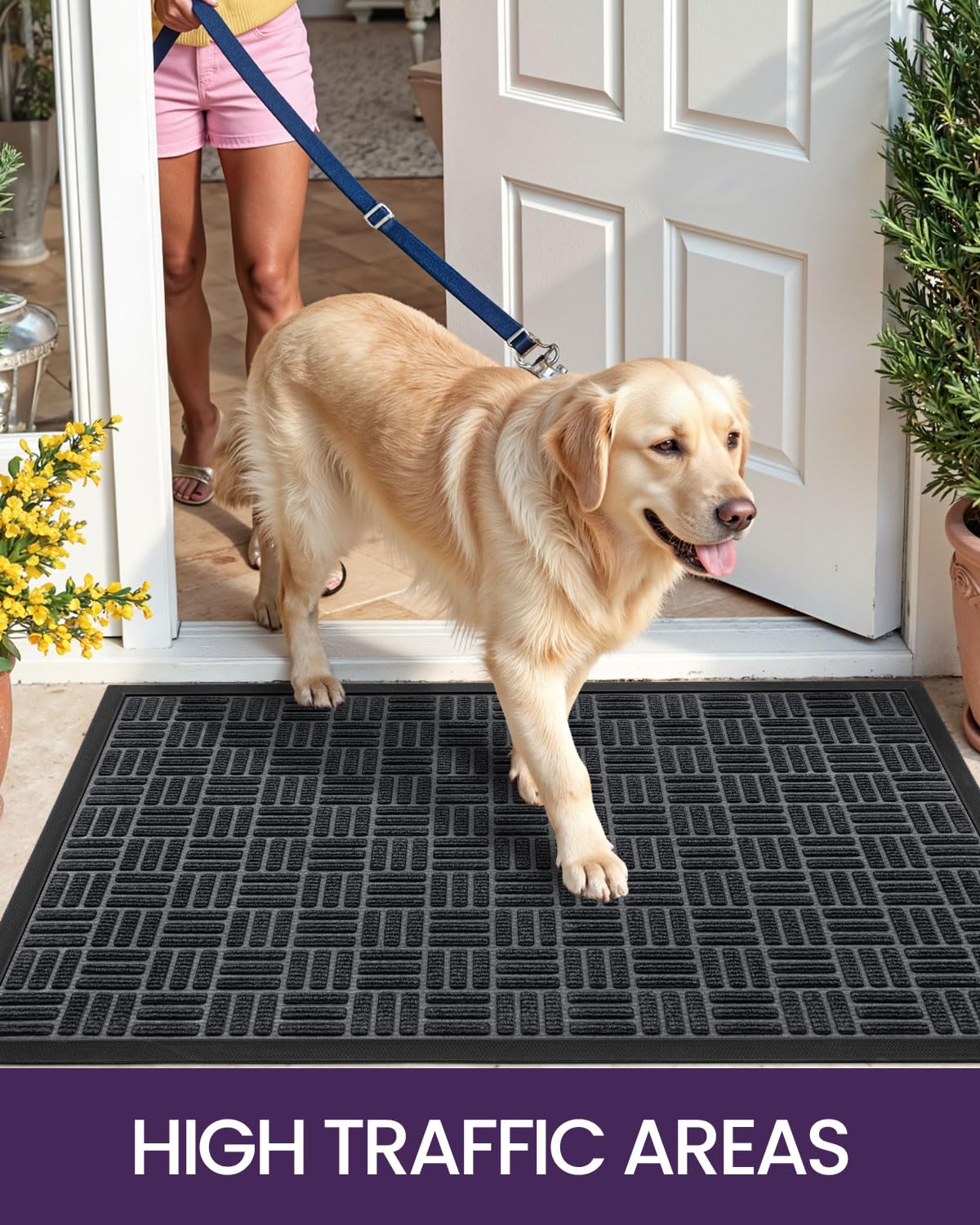 DEXI high-traffic entryway mat durable design handles daily wear.