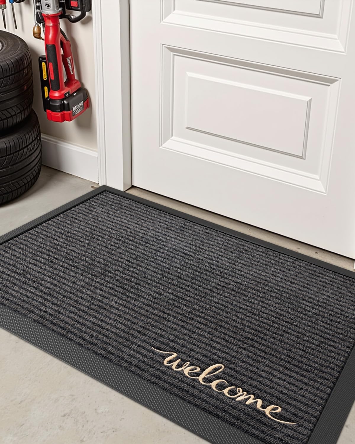 DEXI durable doormat for high-traffic entrances like patios and garages