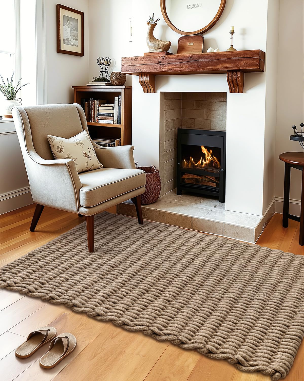 DEXI jute door mat brown tone complements rustic and modern decor