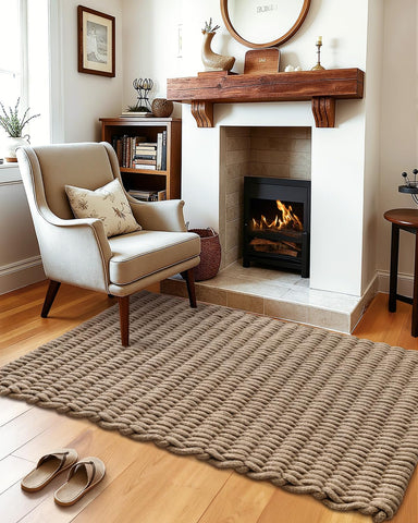 DEXI jute door mat brown tone complements rustic and modern decor