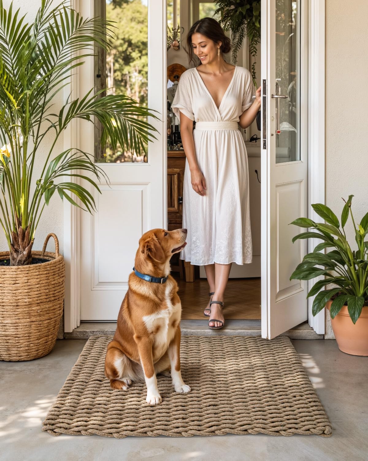 DEXI jute door mat easy to spot-clean and air dry
