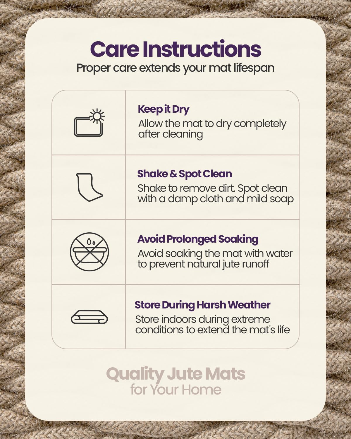 DEXI jute door mat natural fibers bring earthy texture to your threshold