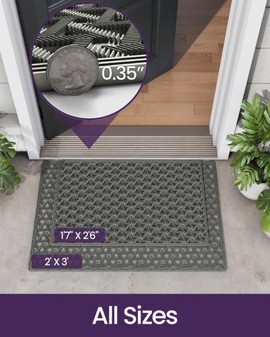 DEXI non-slip backing keeps mat steady in high-traffic entryways