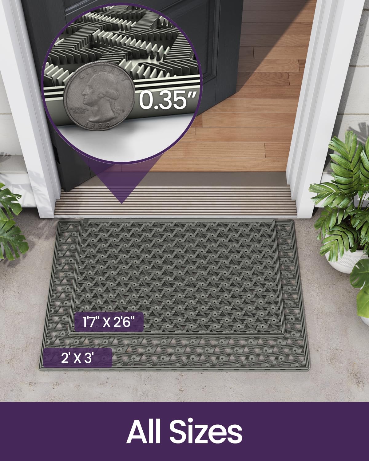 DEXI non-slip backing detail demonstrates secure grip to prevent slippage.