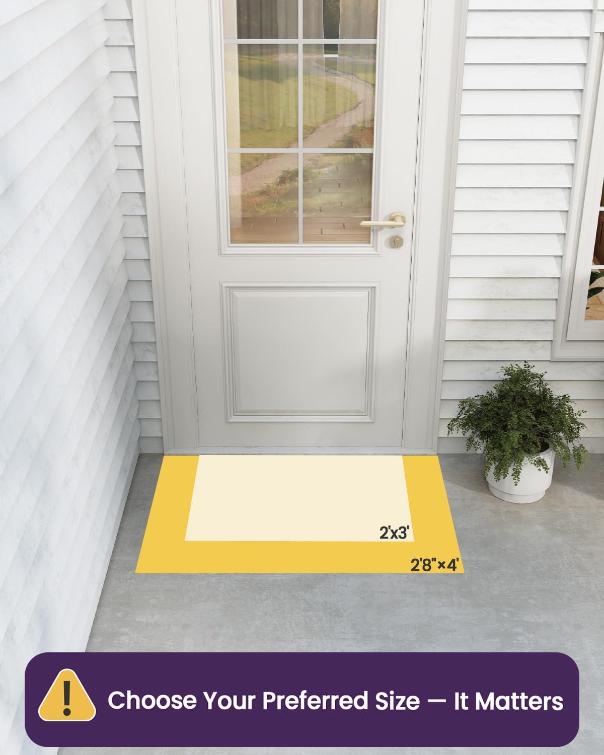DEXI non-slip rubber backing keeps the entry mat securely in place