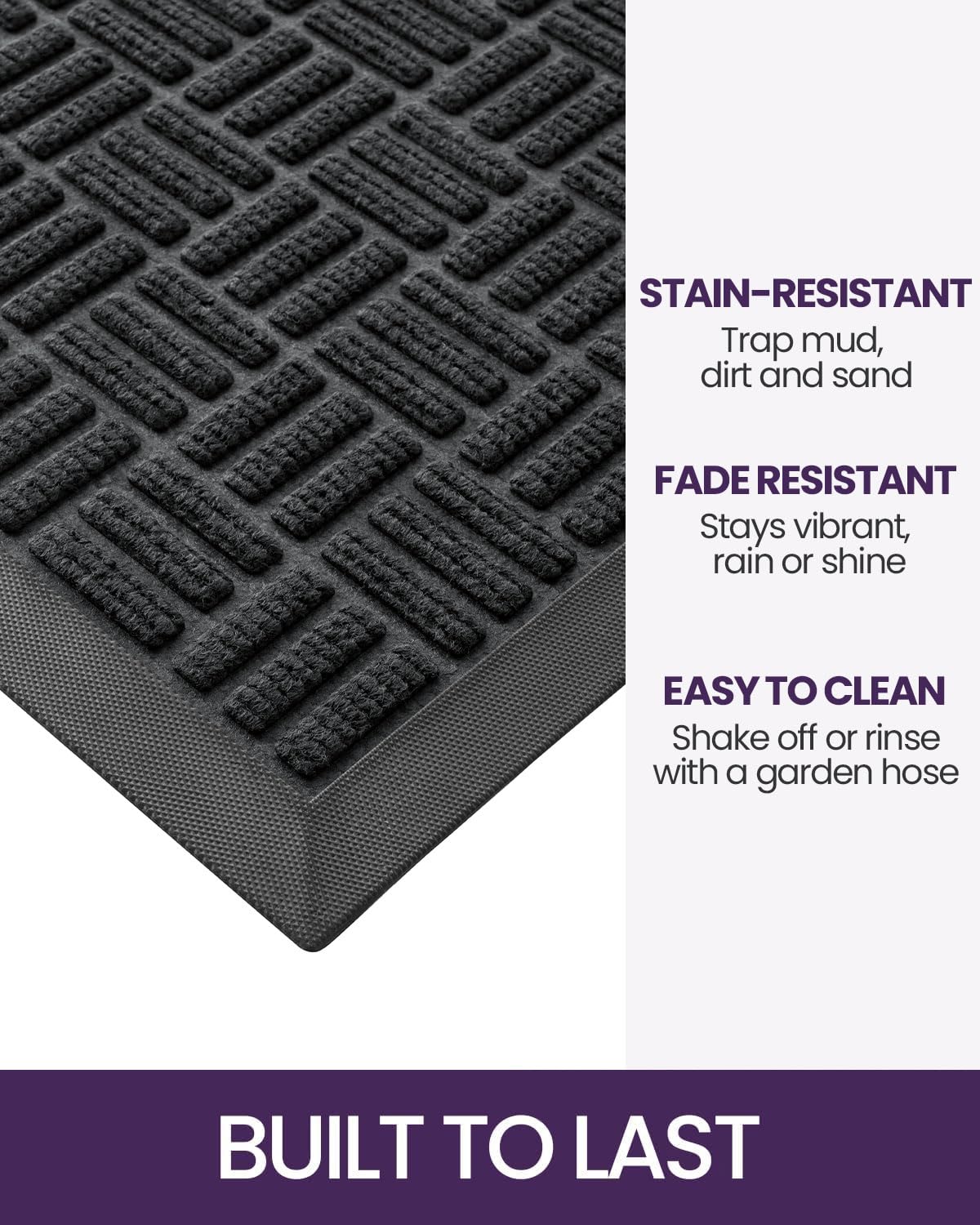 DEXI polypropylene surface with grooves traps dirt and moisture before it enters.