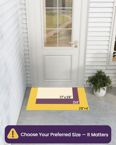 DEXI rubber doormat with non-slip backing for flat, stable placement
