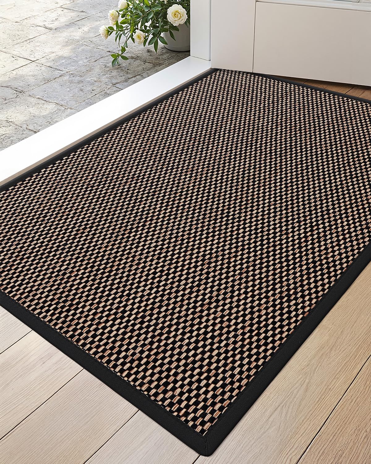 DEXI Ultra Thin entryway mat front view highlighting dirt-trapping surface.