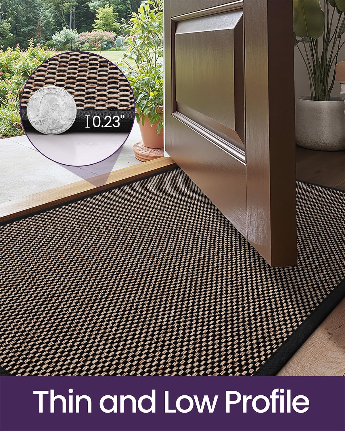 DEXI mat non-slip backing keeps it securely in place.