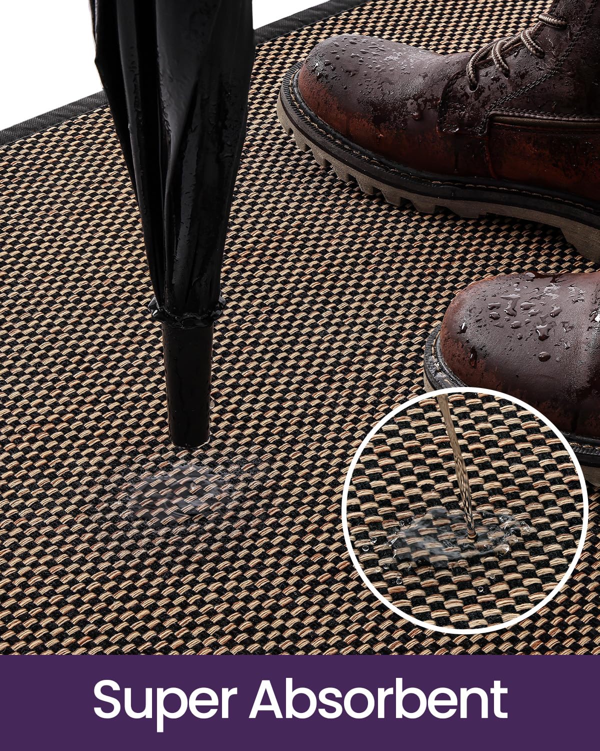 DEXI low-profile mat fits under doors without obstruction