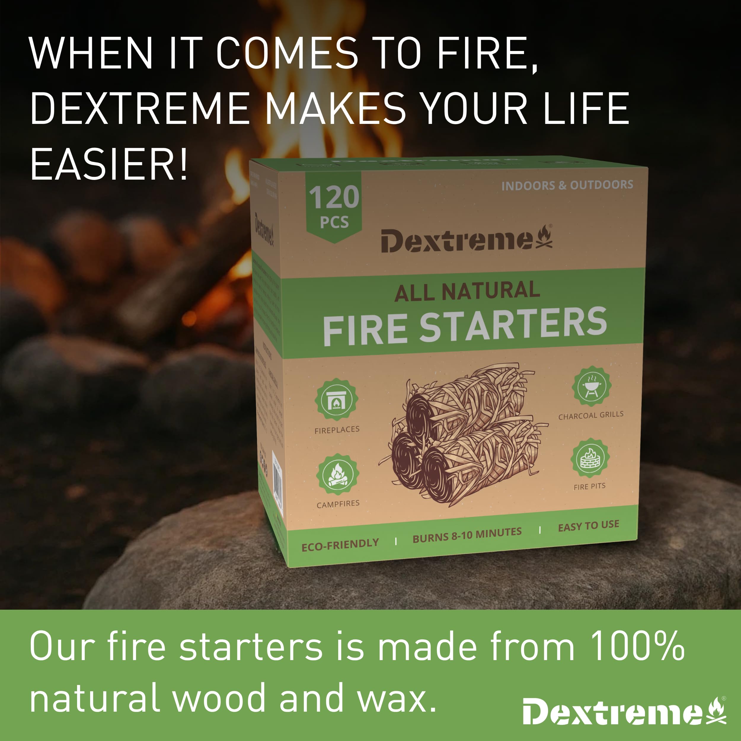 Dextreme Fire Starter ignition scene demonstrates compact, mess-free lighting