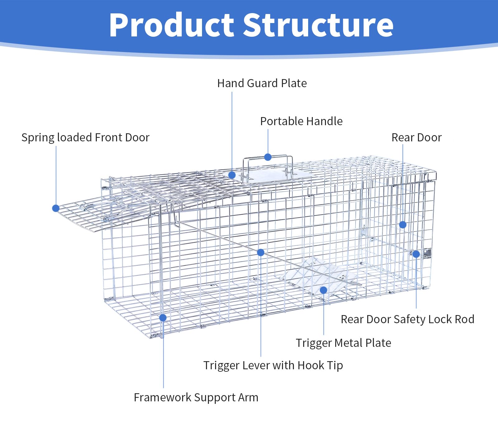 Dexyla portable handle enables easy transport from yard to trap site.