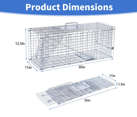 Dexyla trap with galvanized steel construction highlights rustproof durability for outdoor use.