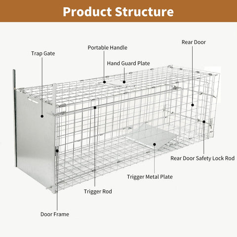 Dexyla trap release gate detail for safe, simple animal release