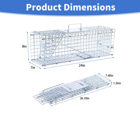 Dexyla live trap for squirrels and small cats helps relocate wildlife safely.