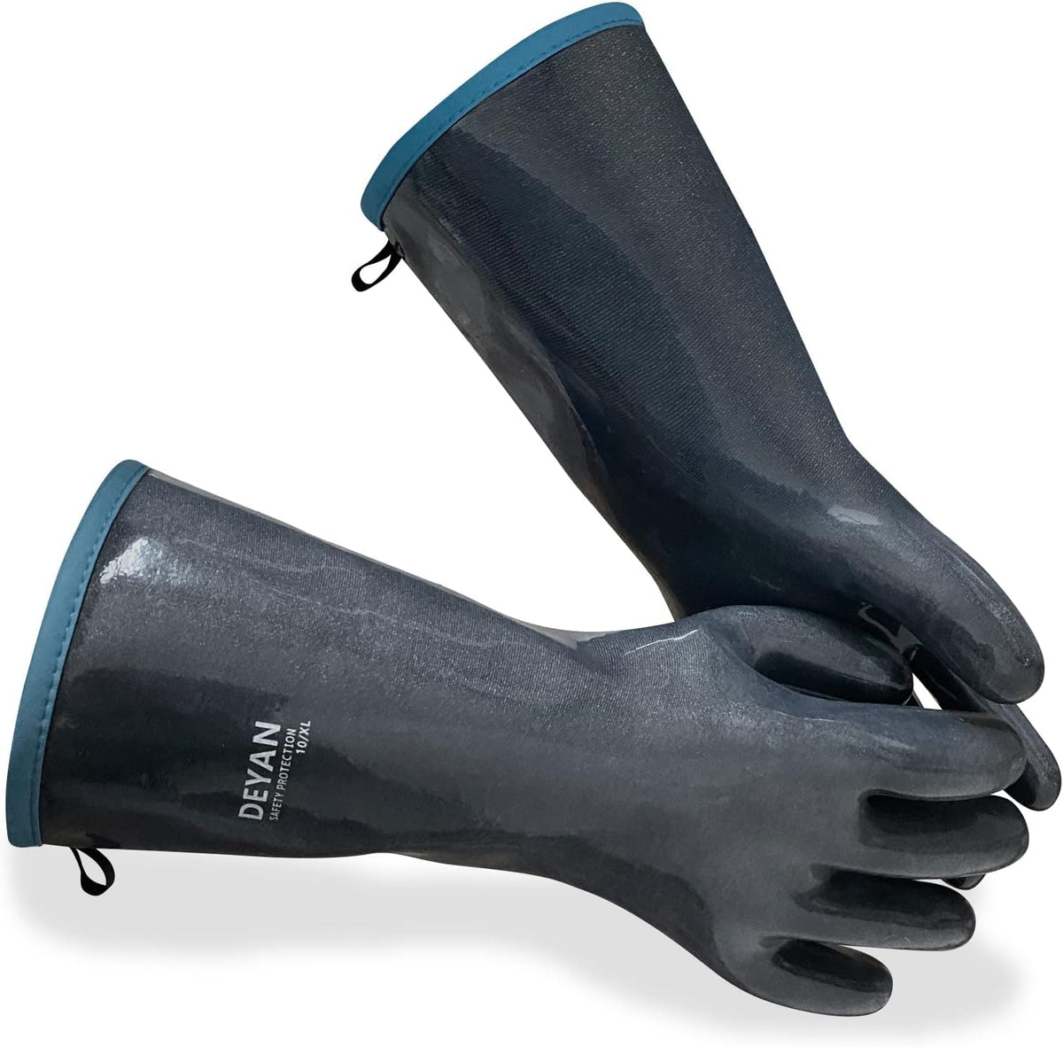 DEYAN silicone BBQ gloves - heat-resistant for grilling and baking with secure grip.