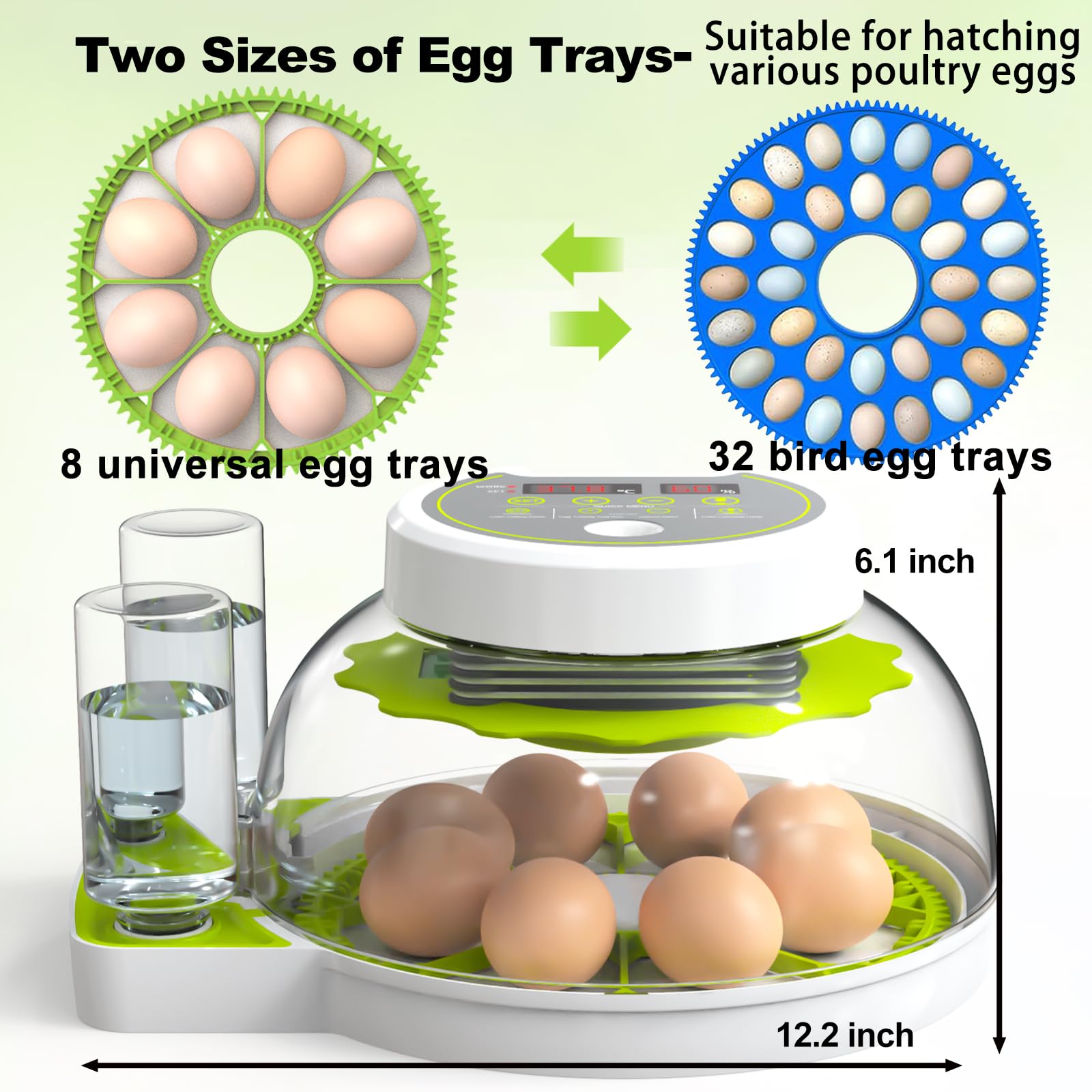 DEZHXHE egg incubator automatic-turning mechanism demonstrates routine egg rotation.