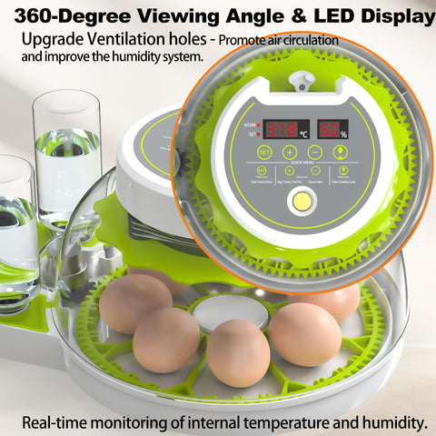 DEZHXHE egg incubator backup power option supports continuity during outages.