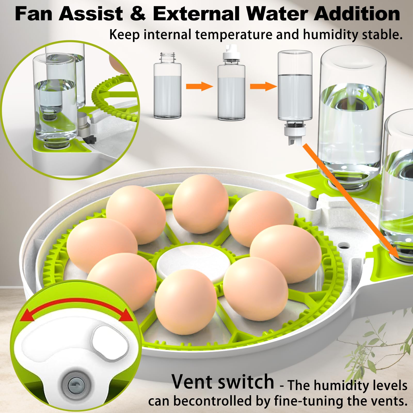 DEZHXHE egg incubator egg-candler shows LED visibility of embryo development.