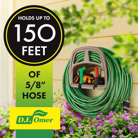 DF OMER's storage compartment holds nozzles and gloves for quick garden access.