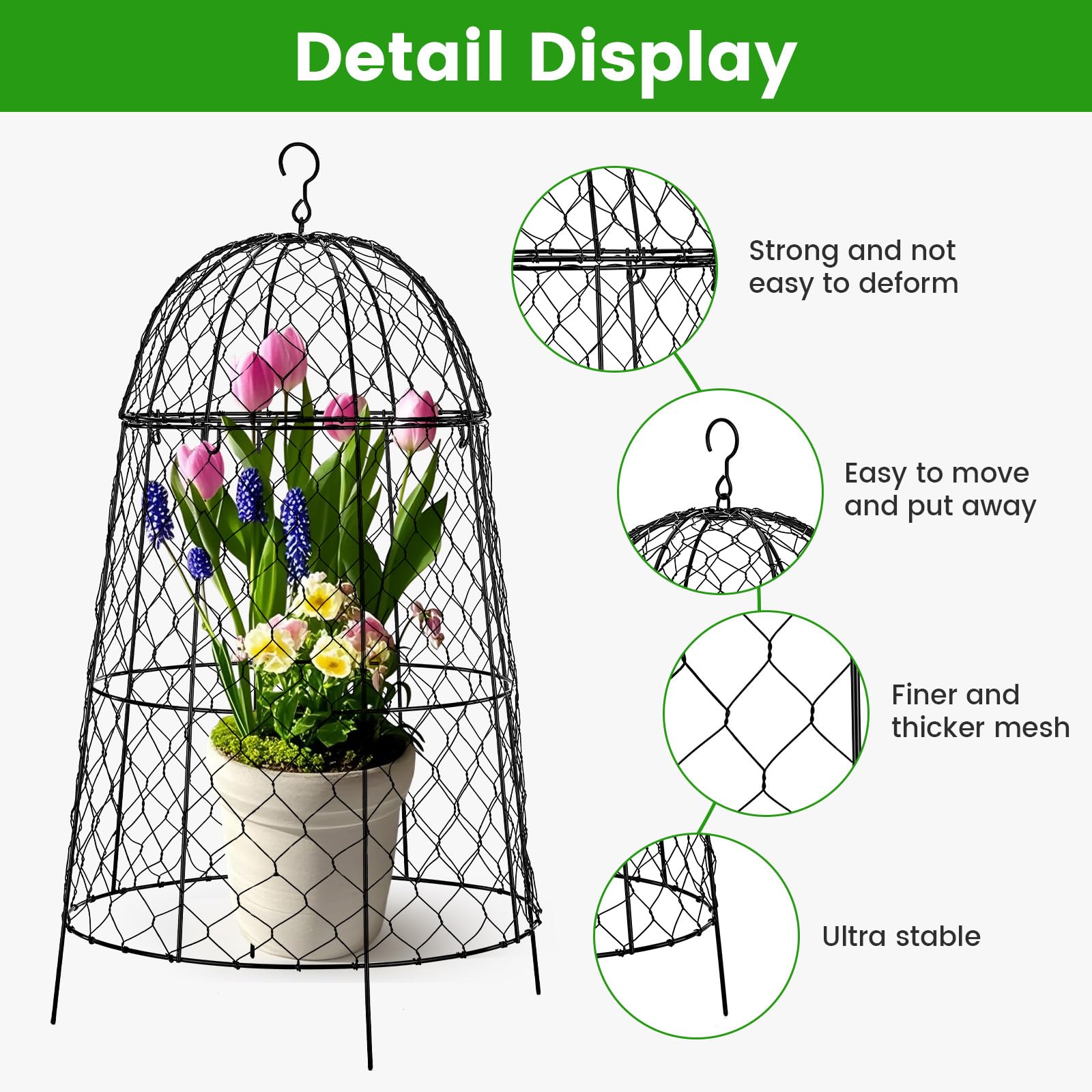 DFJFIFF dense mesh provides long-lasting garden protection against animals.