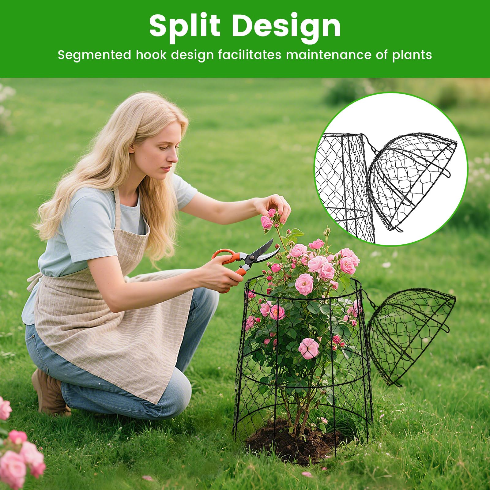 Anti-rust coated wire mesh for durable garden protection season after season.