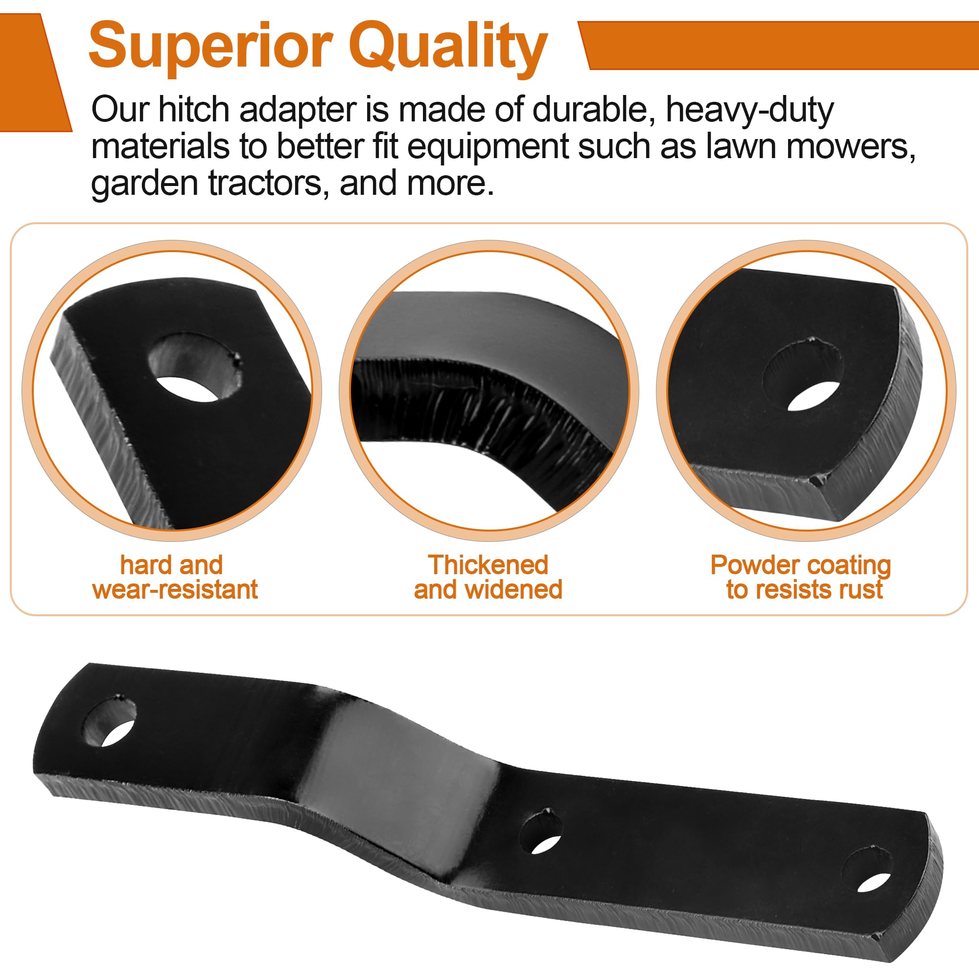 Dfnidy hardened, durable hitch material detail highlights robust construction.
