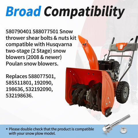 Dfnidy Husqvarna snow blower bolts image shows durable components protecting the auger
