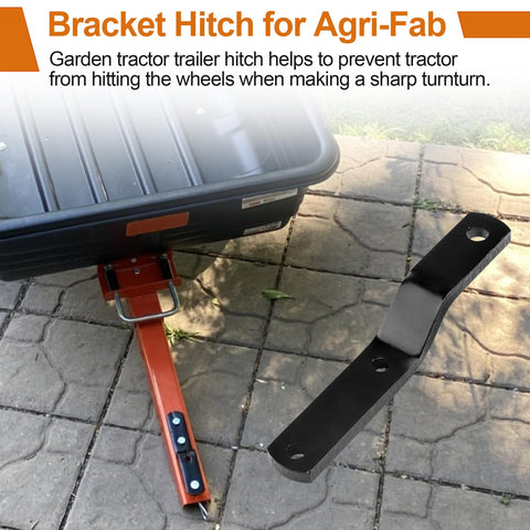 Dfnidy trailer tongue extension assists installation on compatible mowers.