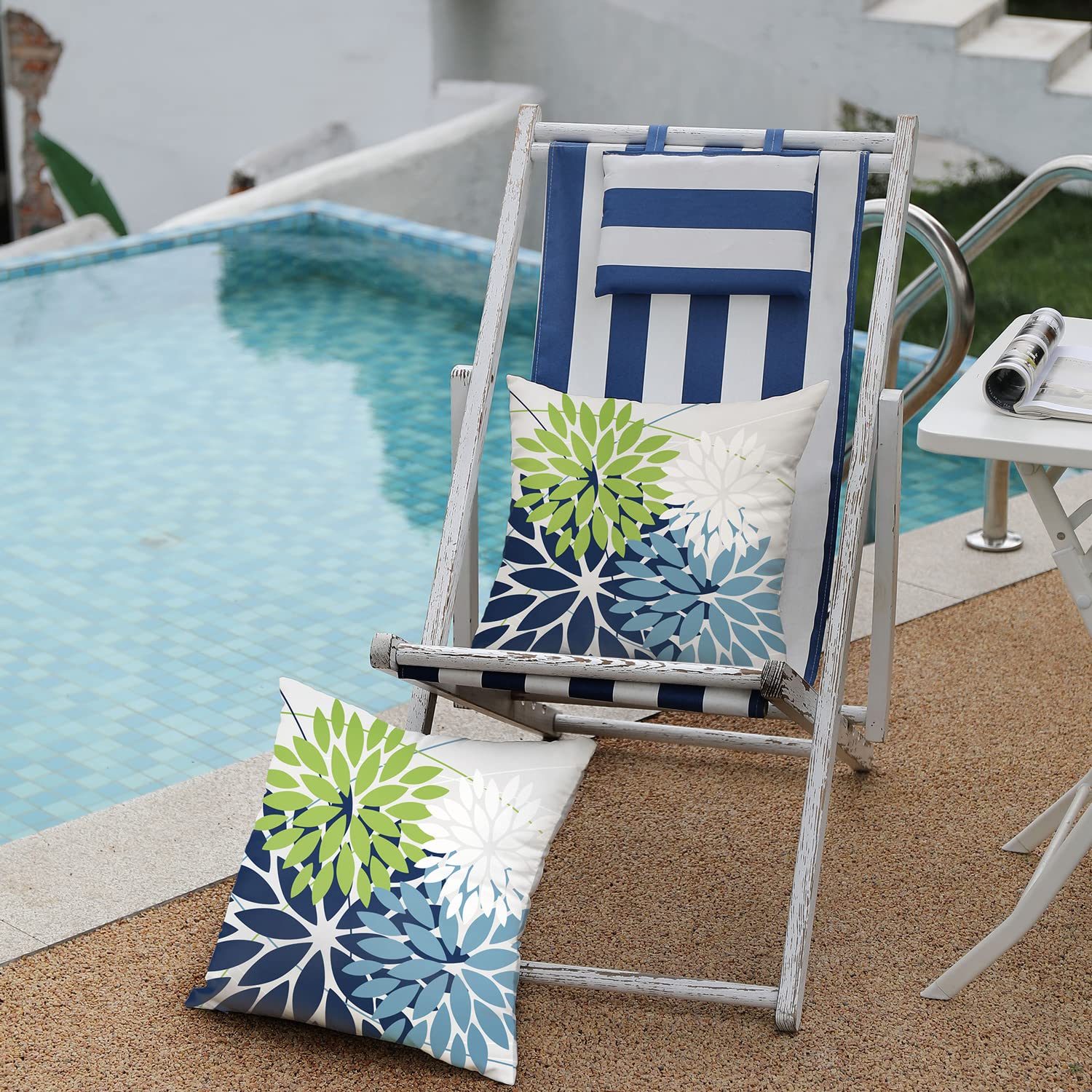 DFXSZ couch pillow cover blue-green design resists spills and sun fading