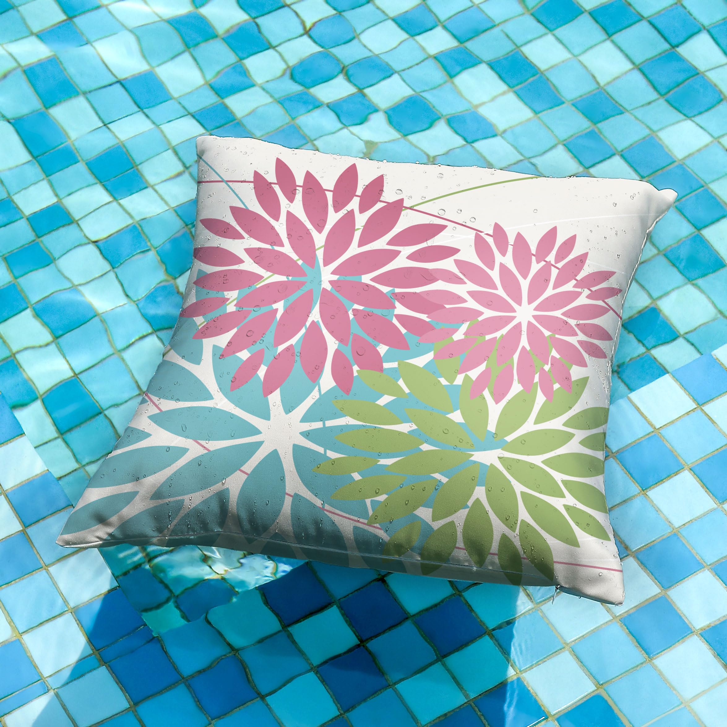 DFXSZ outdoor pillow cover blue geometric design enhances garden furniture.