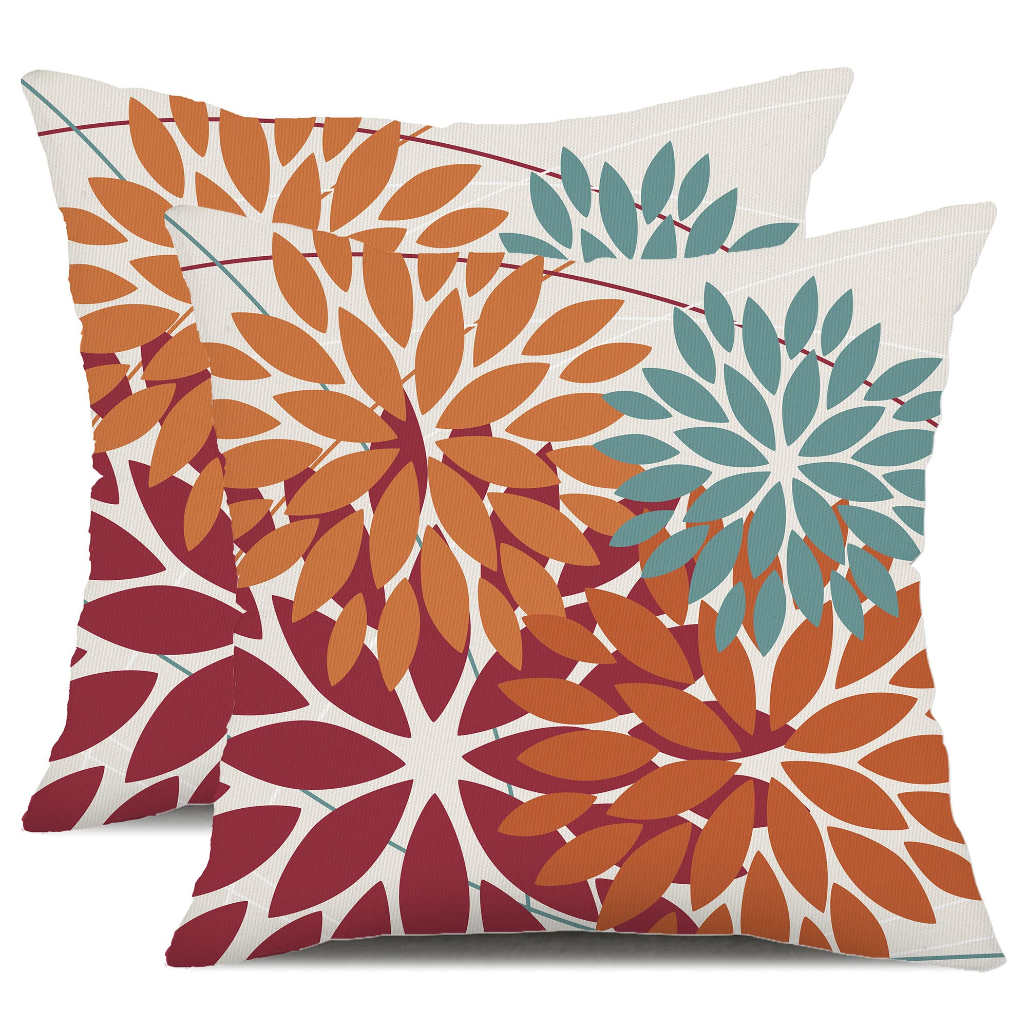 DFXSZ burnt orange geometric outdoor pillow cover for patio décor and protection.