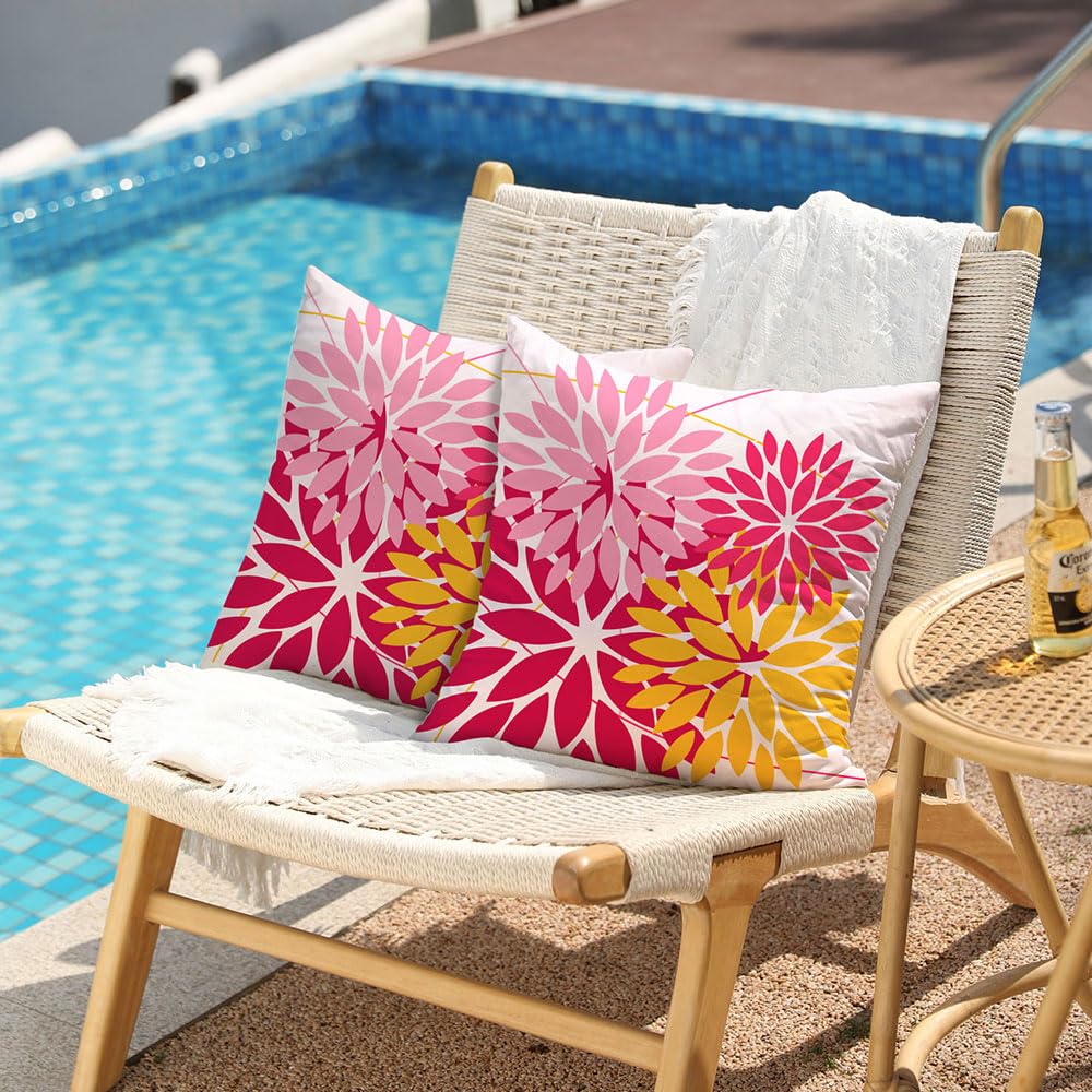 DFXSZ outdoor pillow covers on patio setup, enhances garden seating with decorative flair
