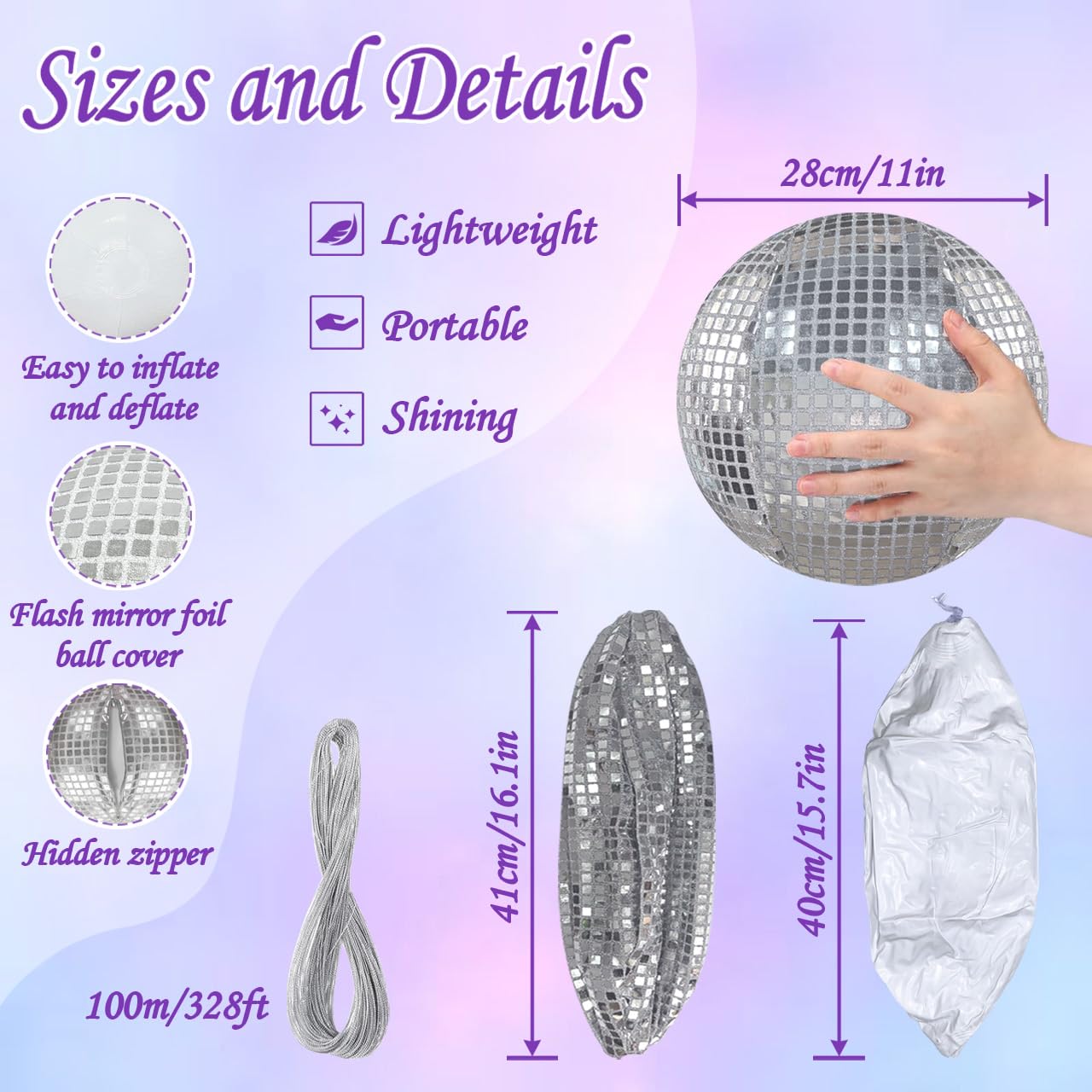 DGDRHZ disco ball set packaging for easy party prep