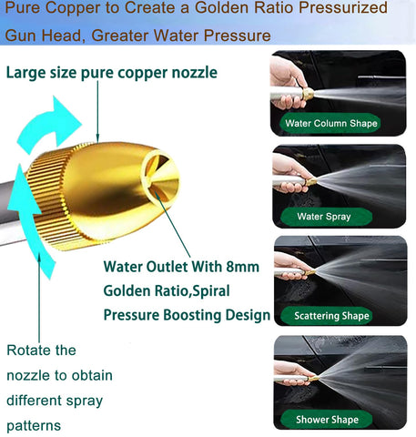 DGESRUNDA 360-degree rotating nozzle enables quick pattern changes while watering.