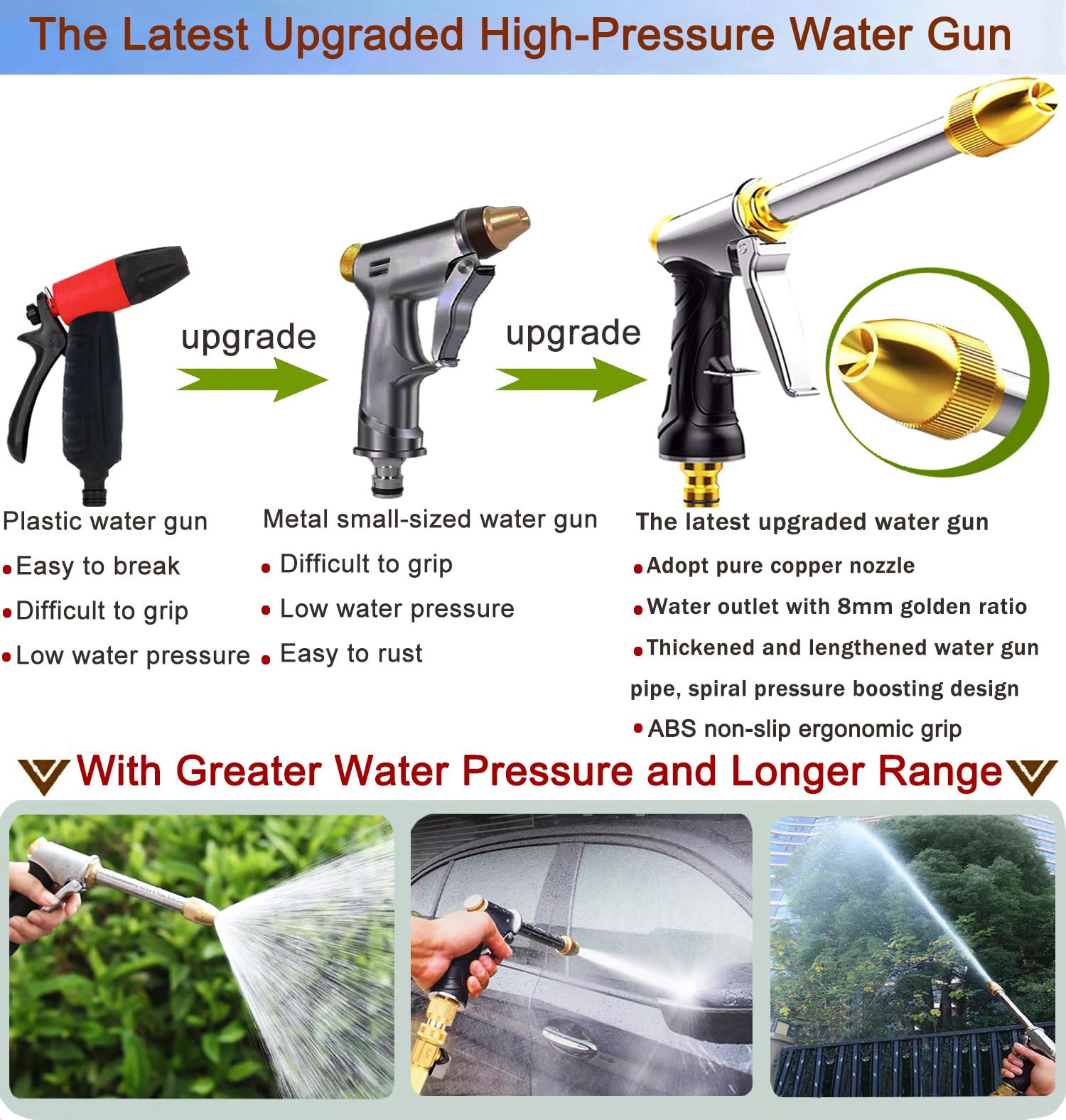 DGESRUNDA heavy-duty metal construction resists rust and wear for outdoor spraying.