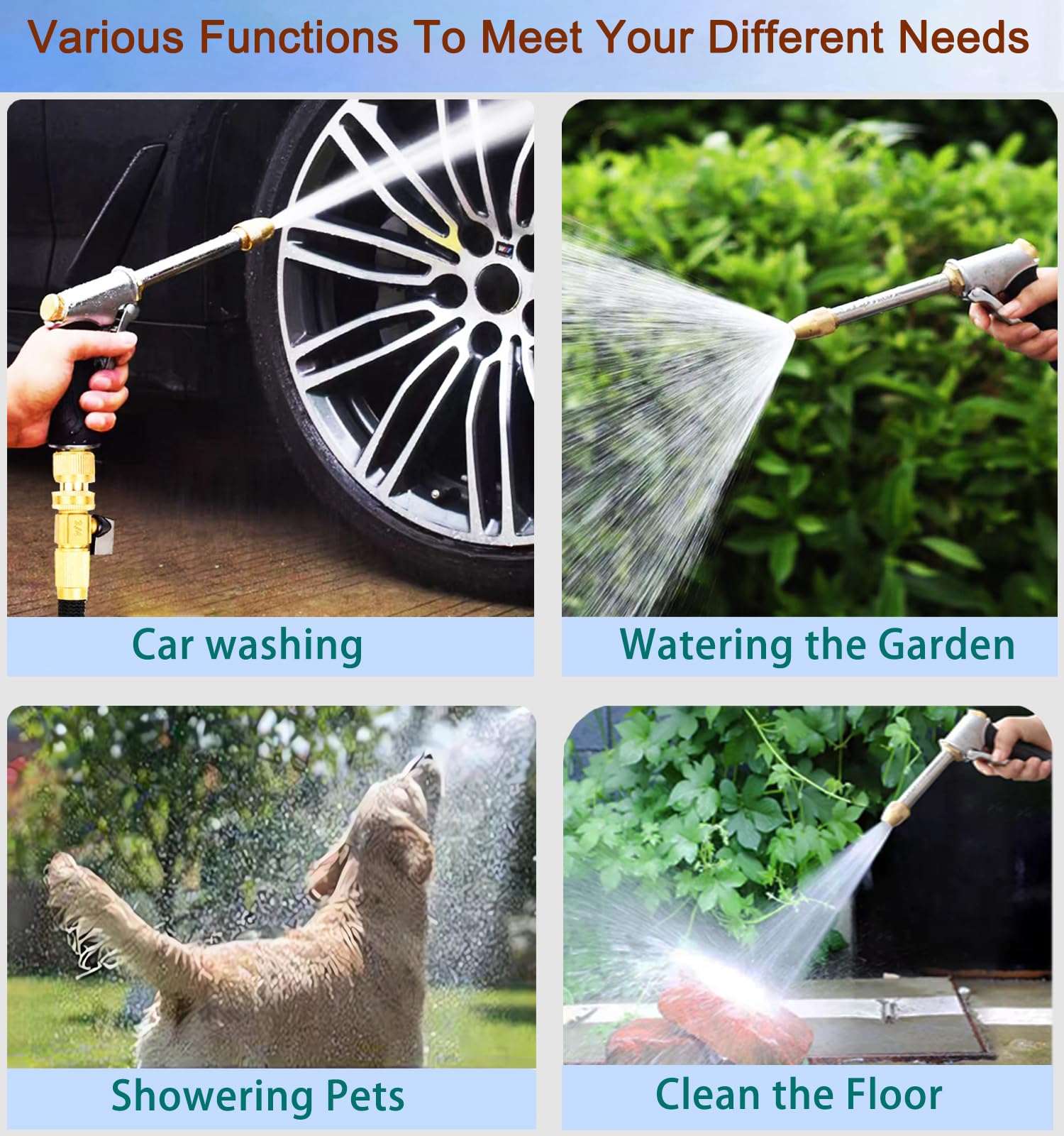 DGESRUNDA quick-connect 3/4 inch fits standard hoses for easy setup.