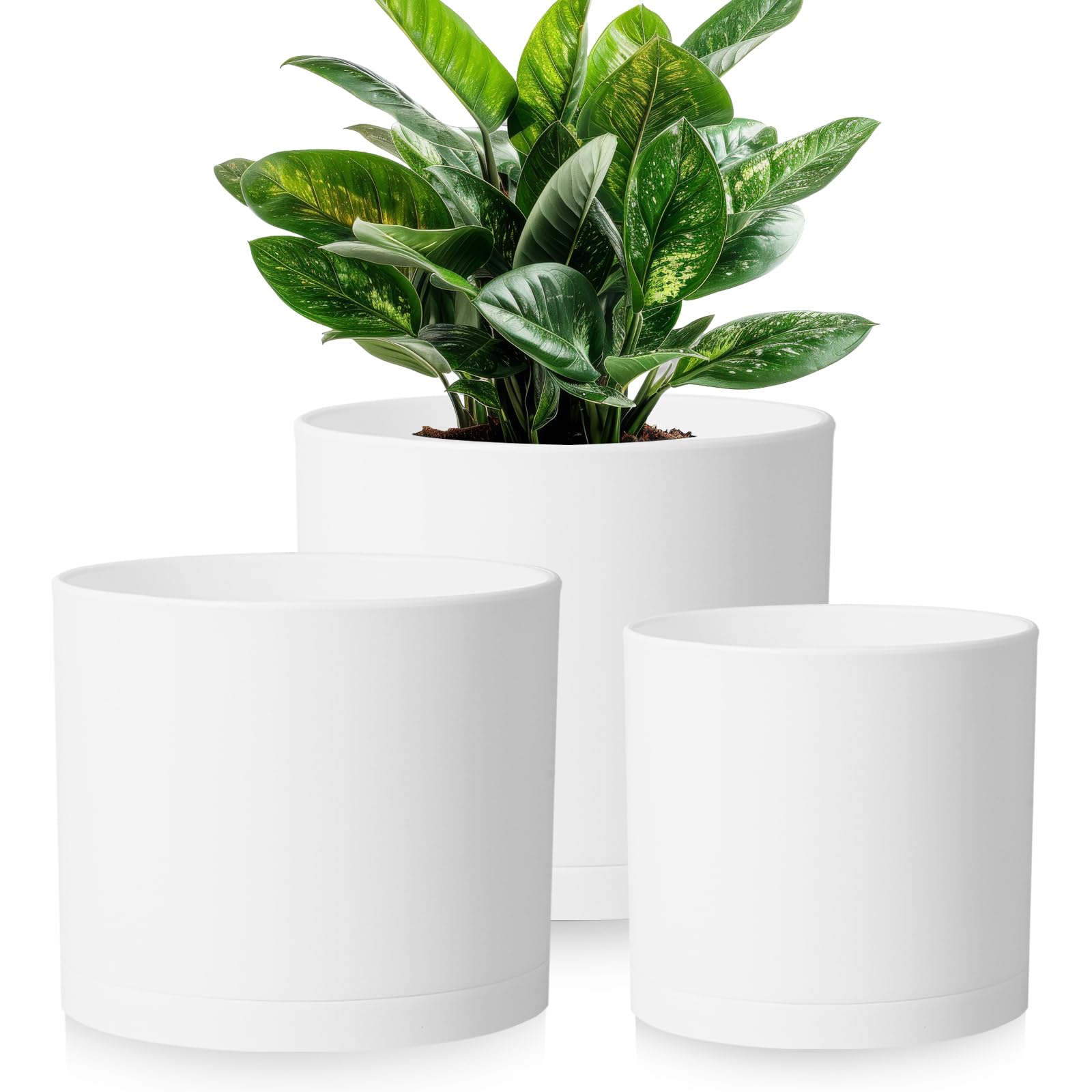 DGJDLWHX large 10-inch black pot with brown base, sturdy and easy to move.