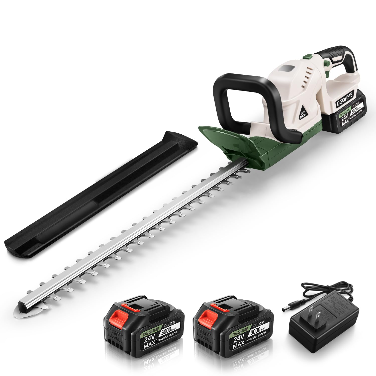 DGQHME 20-inch cordless hedge trimmer with battery pack for extended trimming sessions