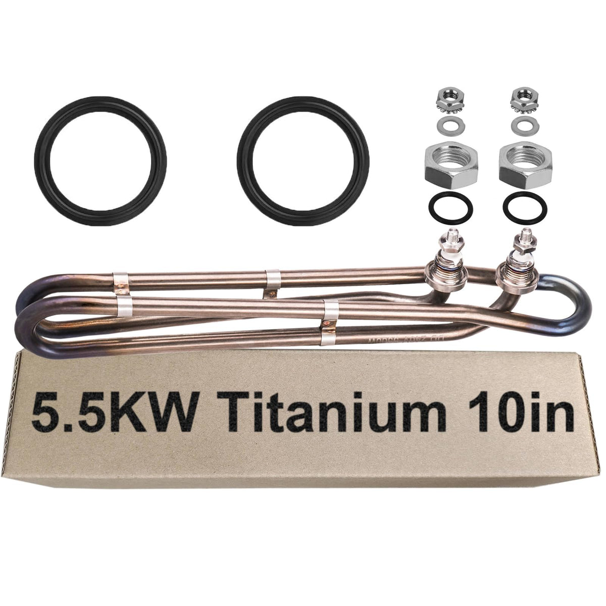 Dgqtrx 5.5kW titanium hot tub heater element close-up for durable spa heating.