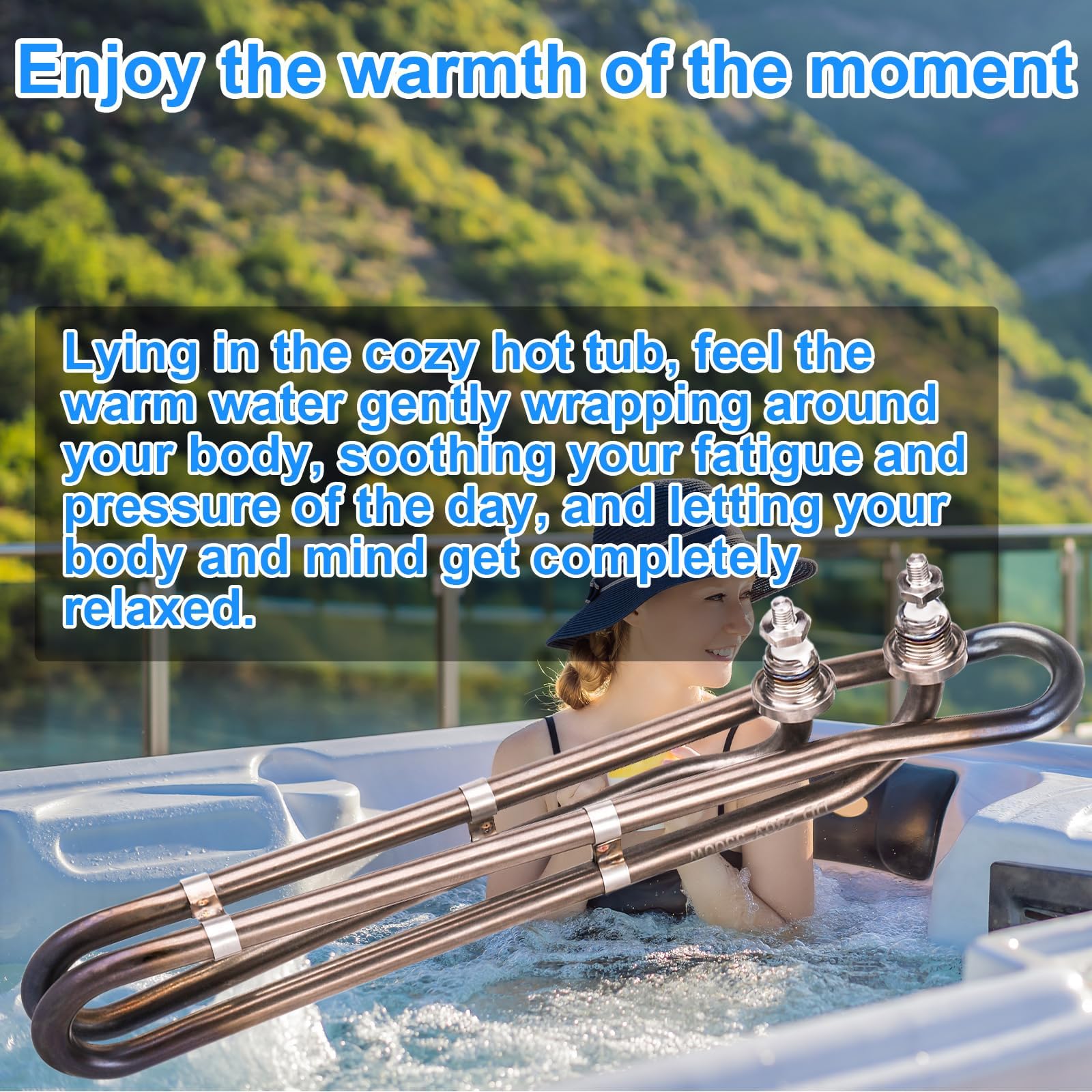 Dgqtrx corrosion-resistant titanium heater for long-lasting spa performance.