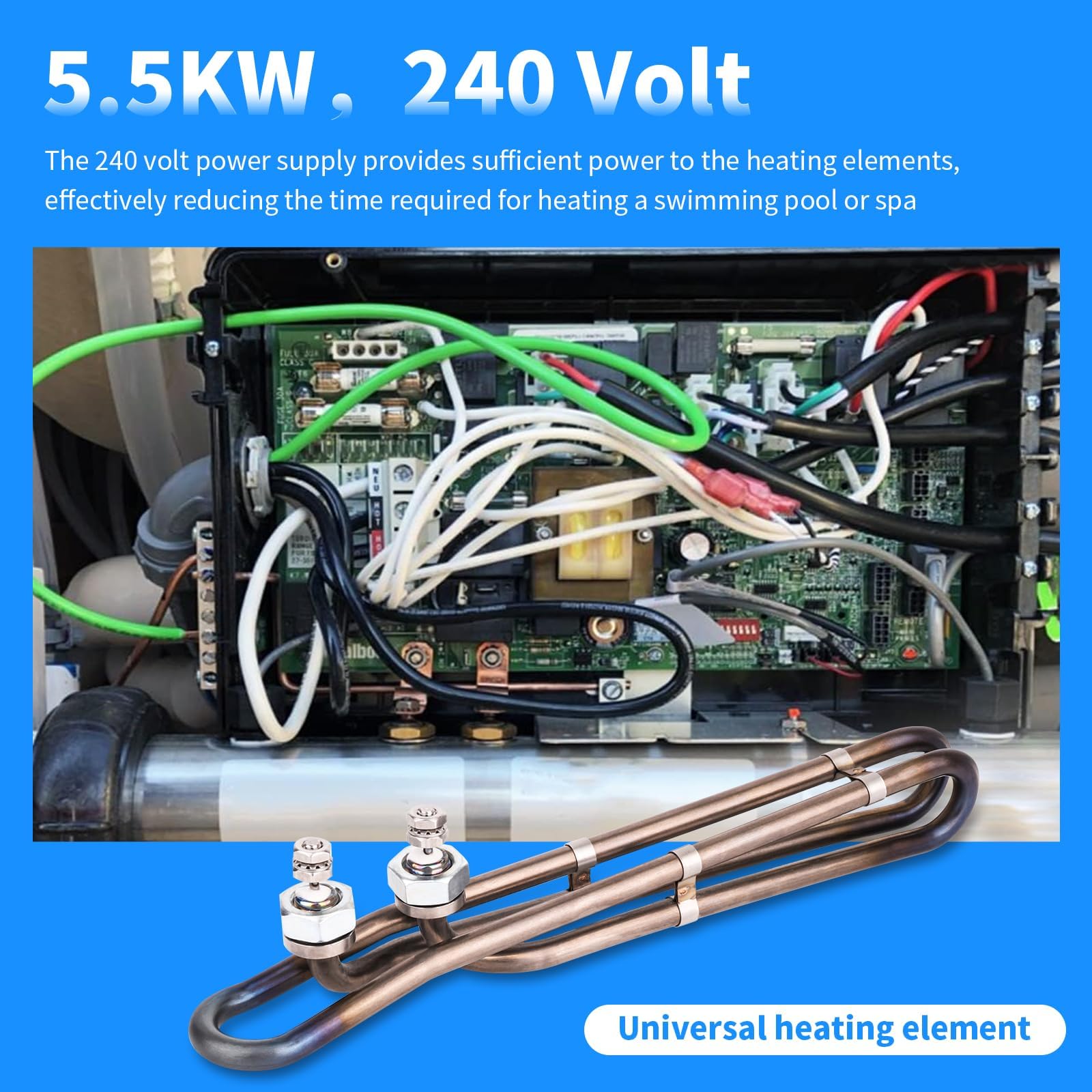 Dgqtrx durable titanium spa heater resists corrosion during regular use.