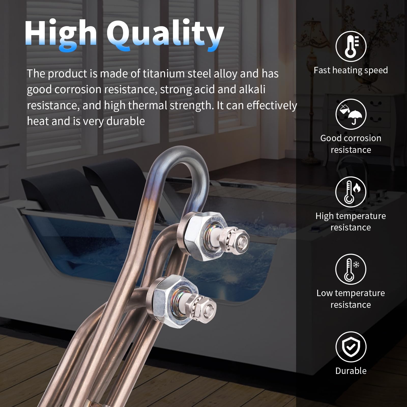 Dgqtrx easy install hot tub heater element screws on quickly.