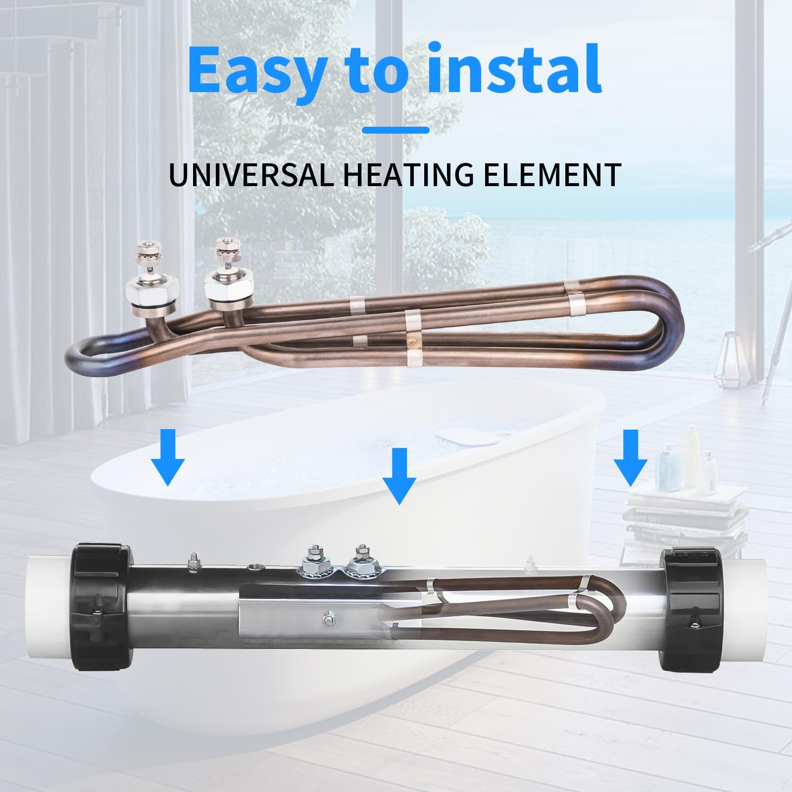 Dgqtrx flo-thru heater assembly enables easy on-site installation.