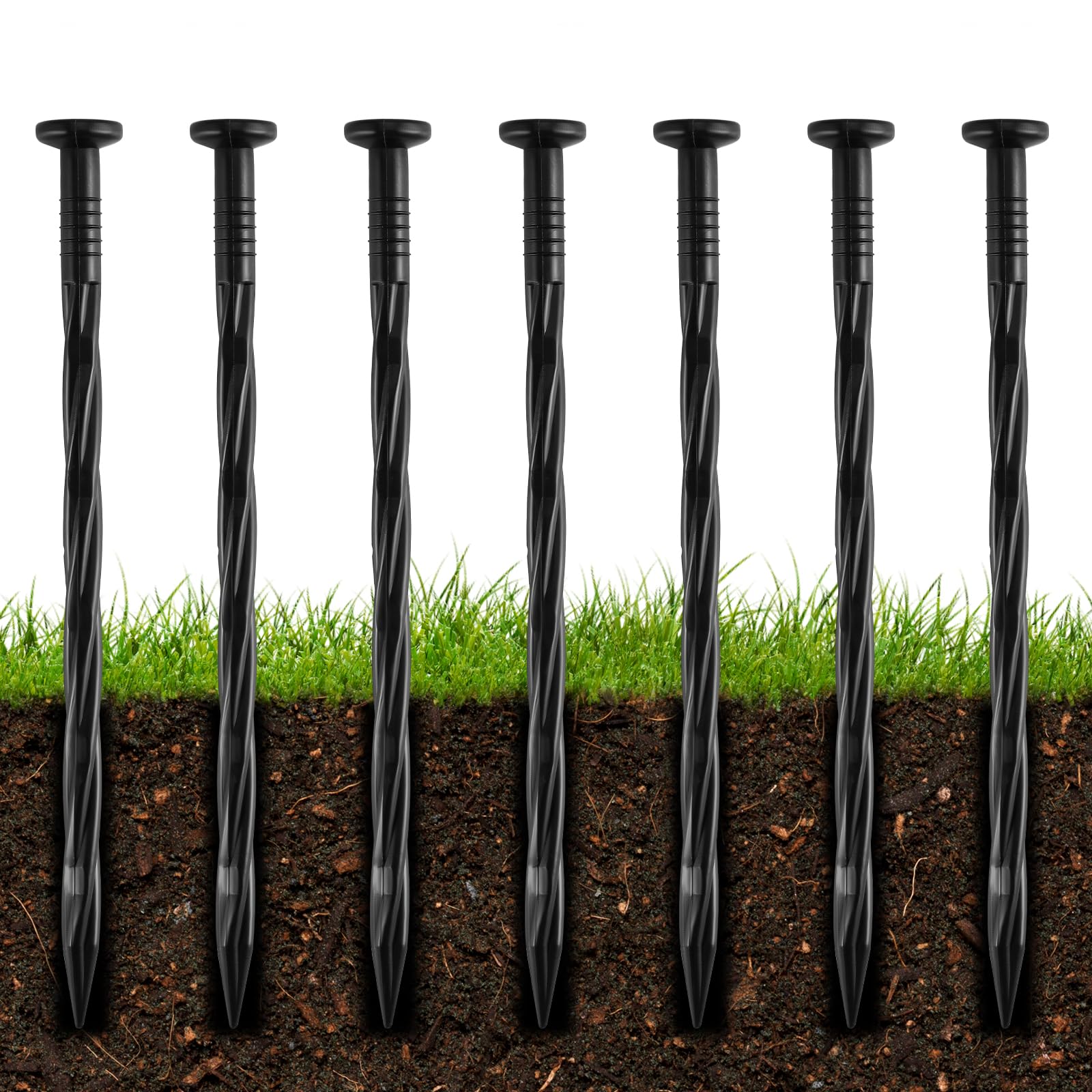 DharBnt 8-inch spiral landscape spike securing edging projects with strong ground grip.