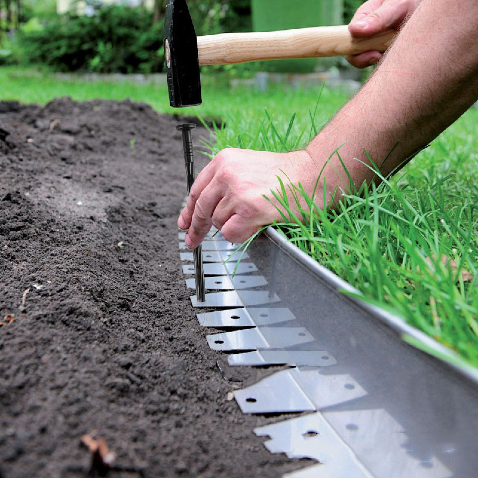 DharBnt 8-inch stakes ideal for grass pathways and paver edging projects.